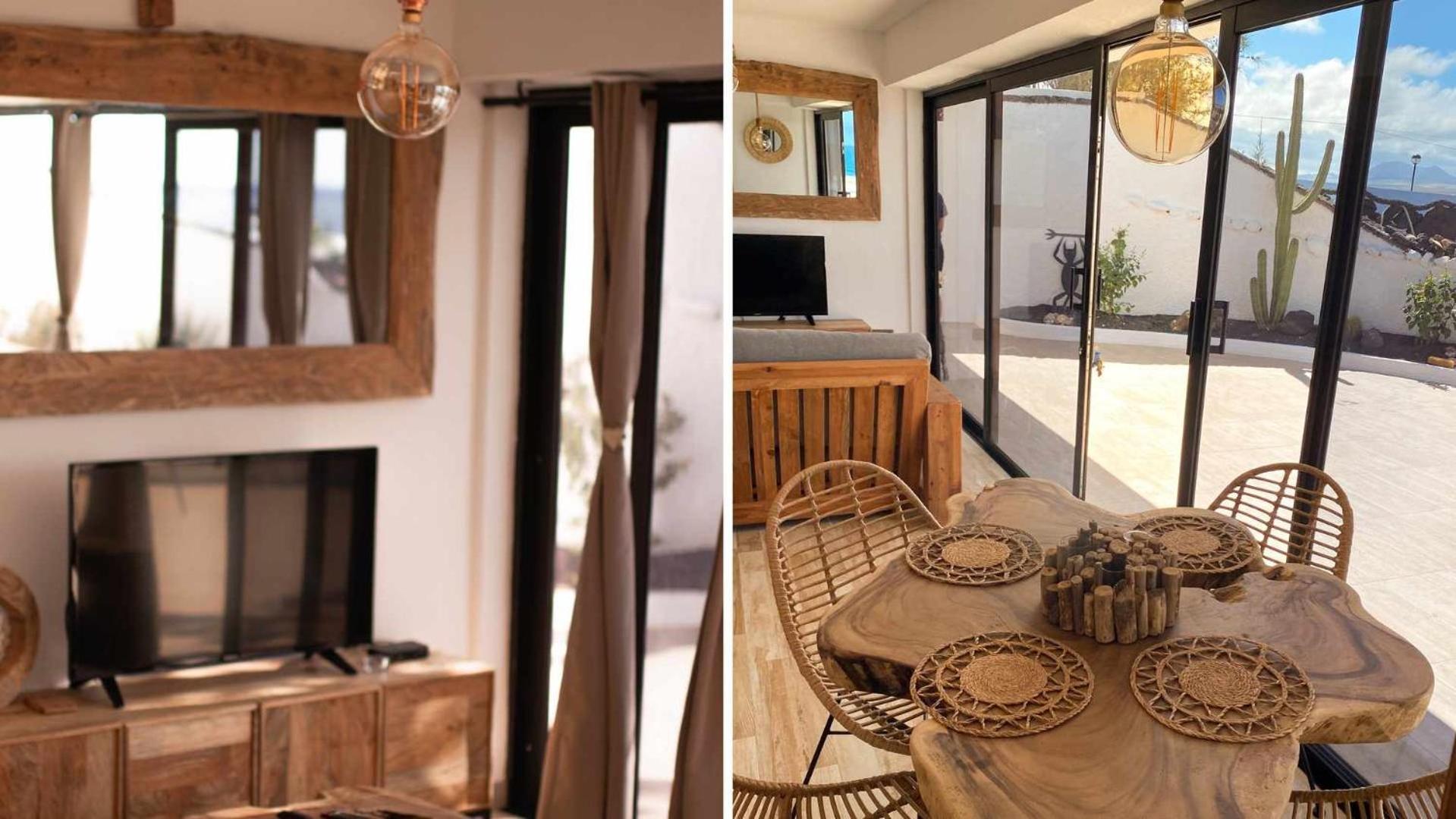 Bungalow Allende Famara Con Piscina Privada Y Ac Eksteriør billede